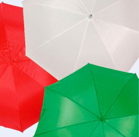Paraguas verde blanco y rojo